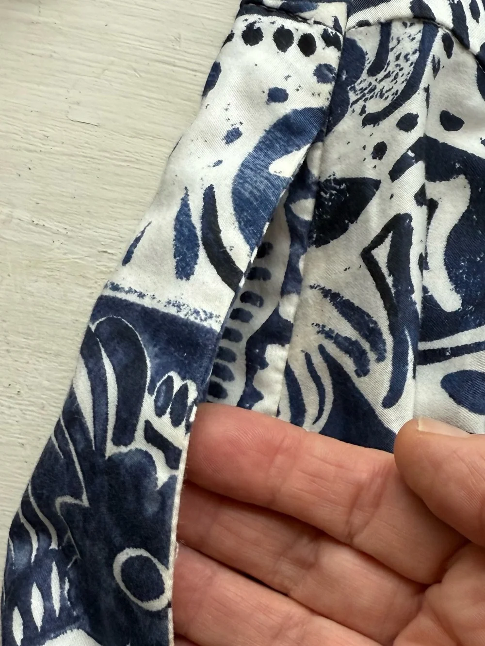 Lauren Ralph Lauren Womens White Blue Damask Cotton Pleated Skirt Pockets Size 2